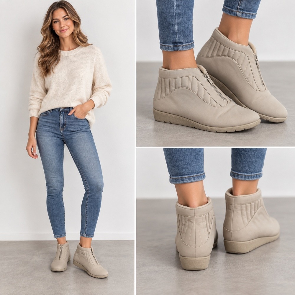 Vintage Deadstock Naturalizer Toronto III Taupe Women's Size 8 W Booties